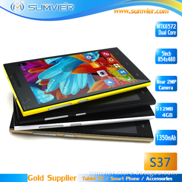5inch Fwvga 854*480 Resolution Mtk6572 Dual Core 1.2 GHz Mobile Phone